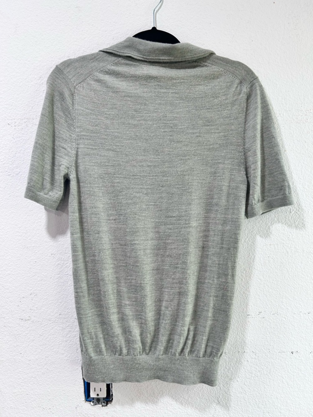 Reiss Duchie Johnny Collar Short Sleeve Wool Polo Sweater - Picture 7 of 16